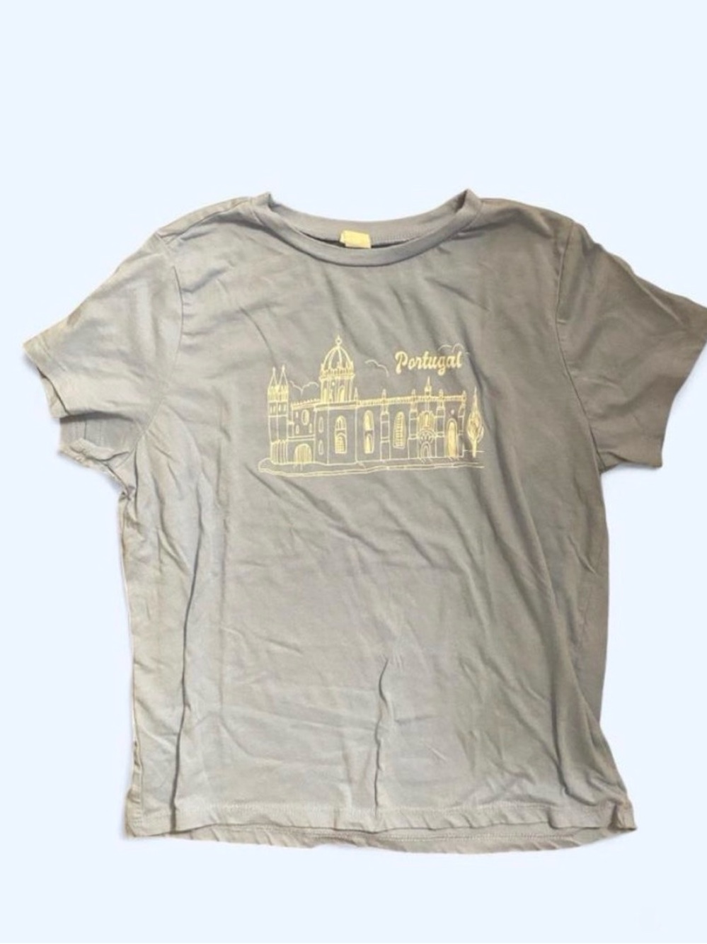 Portugal Graphic Baby Tee - Light Blue